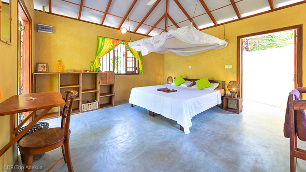 Votre chambre tout confort en hébergement bungalow au Sri Lanka