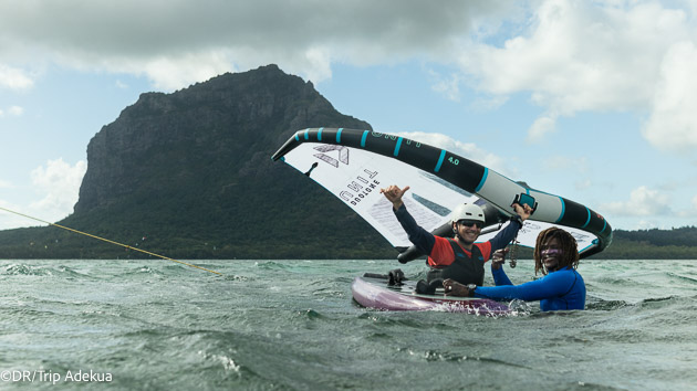 Cours semi-privé et matériel de wing sur le spot du Morne à Maurice